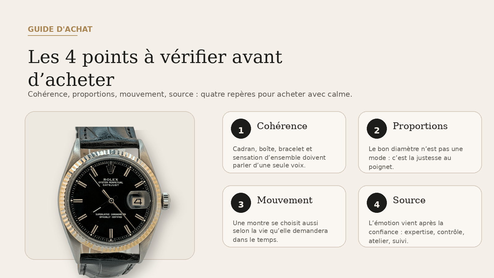 critères d'achat pour choisir une montre vintage homme